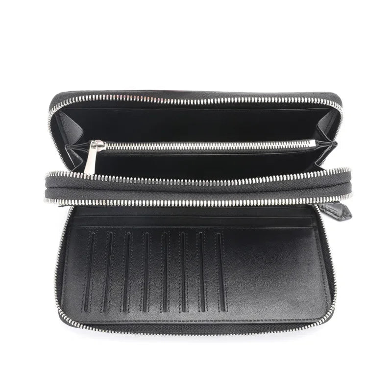 Crocodile Leather Long Organizer Wallet for Men