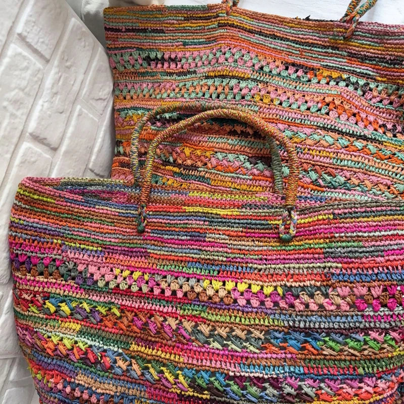 Straw Tote Bag – Handmade Woven Beach Bag for Women