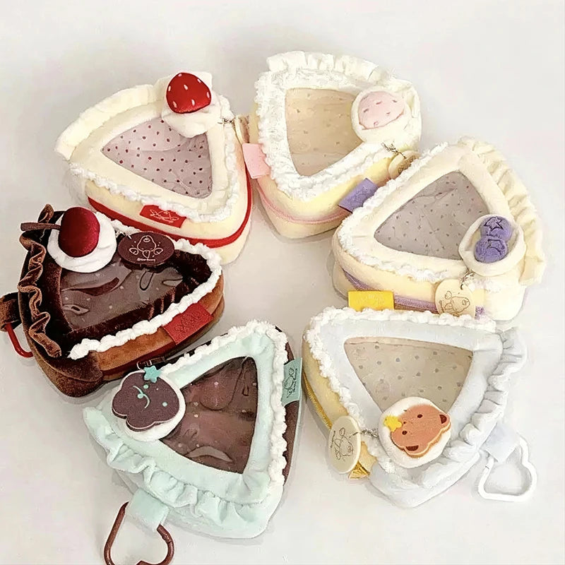 Cake Slice Plush Coin Purse – Kawaii Doll Display Bag