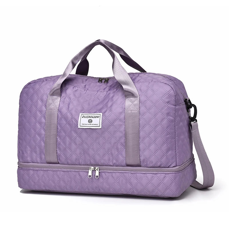Large Capacity Travel Duffel Bag Quilted Sports Gym Bag