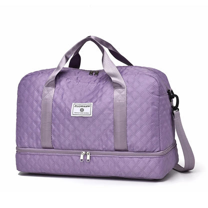 Large Capacity Travel Duffel Bag Quilted Sports Gym Bag