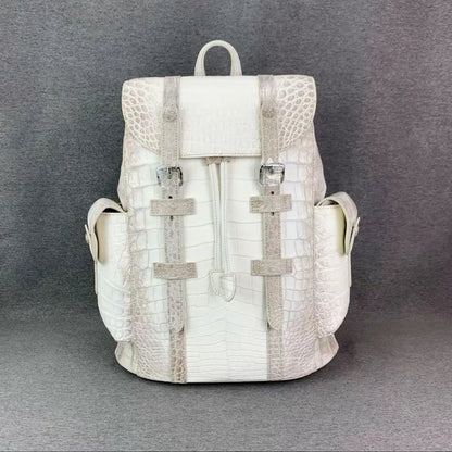 Himalayan White Crocodile Leather Luxury Backpack