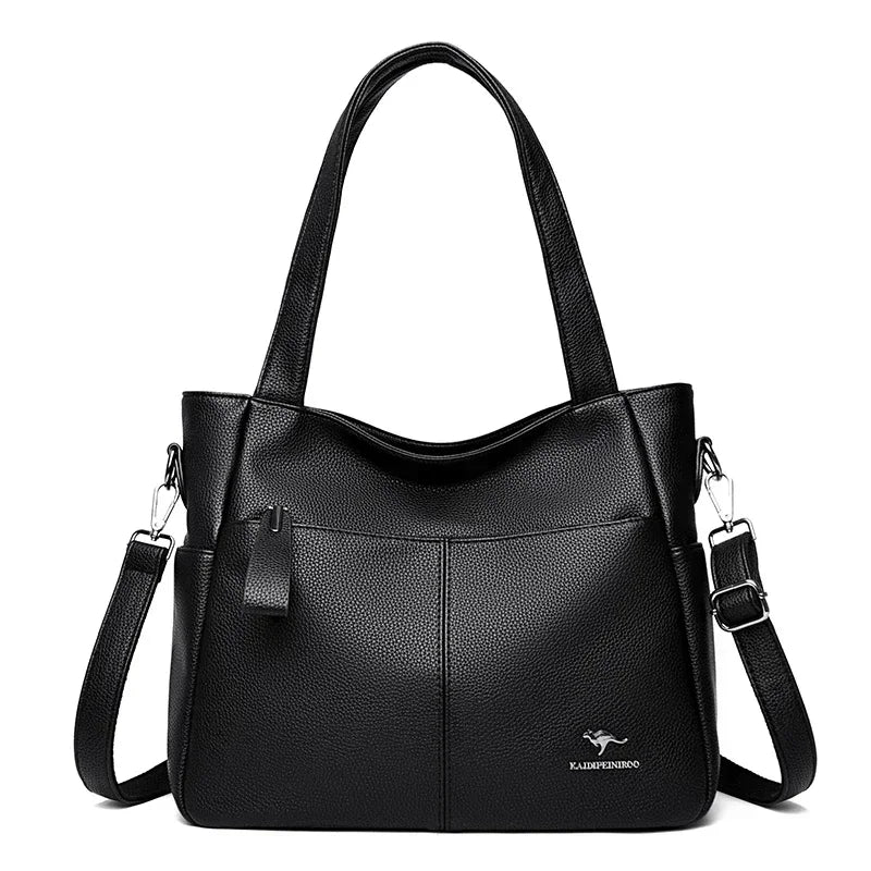 Leather Tote Shoulder Bag for Women – Large Crossbody Handbag