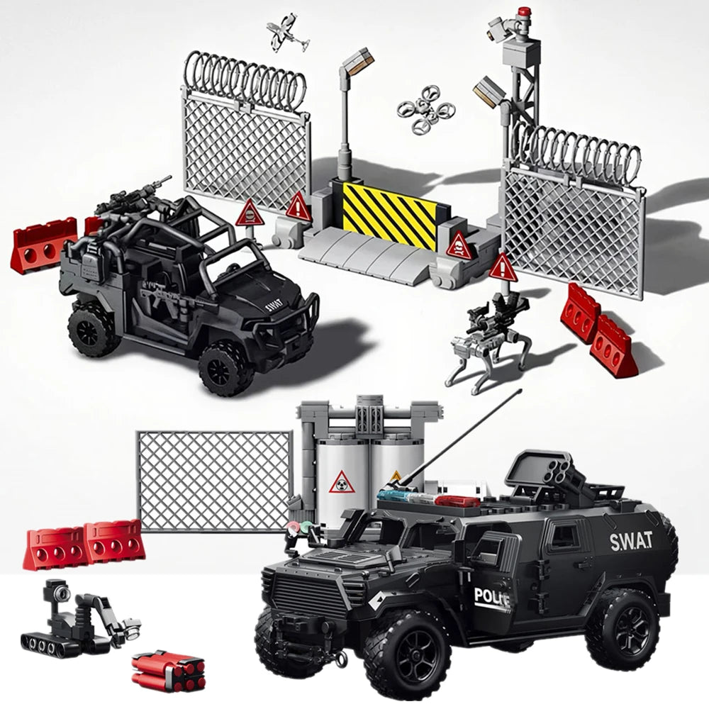 SWAT Armored Police Vehicle Building Blocks – Military Army Bricks Set