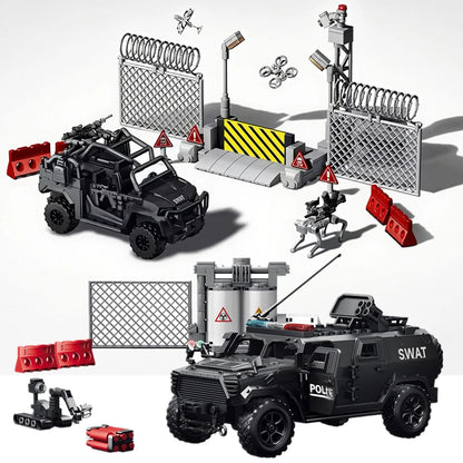 SWAT Armored Police Vehicle Building Blocks – Military Army Bricks Set