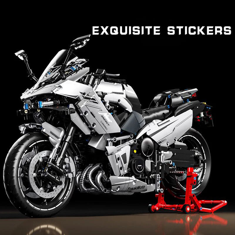 MOC Sport Touring Motorcycle Building Block Set – 1:5 Scale, 2229 Pieces
