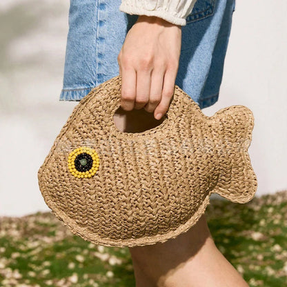 Turtle Woven Straw Shoulder Bag – Boho Beach Crossbody