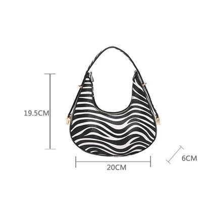Animal Print Crescent Shoulder Bag for Women – Cow & Leopard