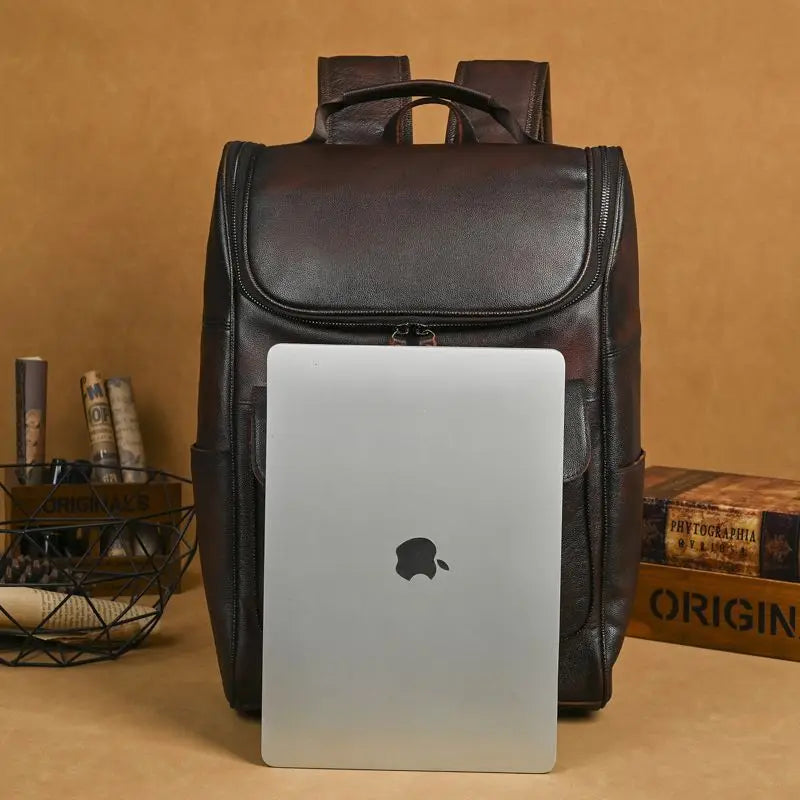 Genuine Leather Women's Vintage Backpack – Cowhide Retro Bag