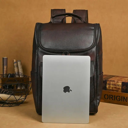 Genuine Leather Women's Vintage Backpack – Cowhide Retro Bag