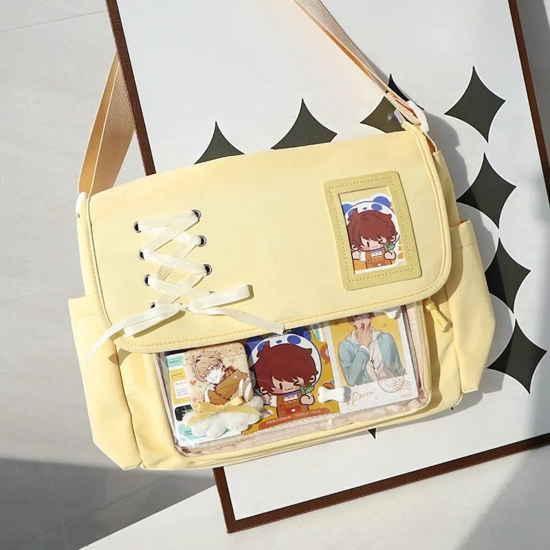 Kawaii Itabag Messenger Bag Clear Window Lace Detail Crossbody