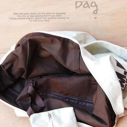 Large Canvas Hobo Shoulder Bag for Women – Letter Print