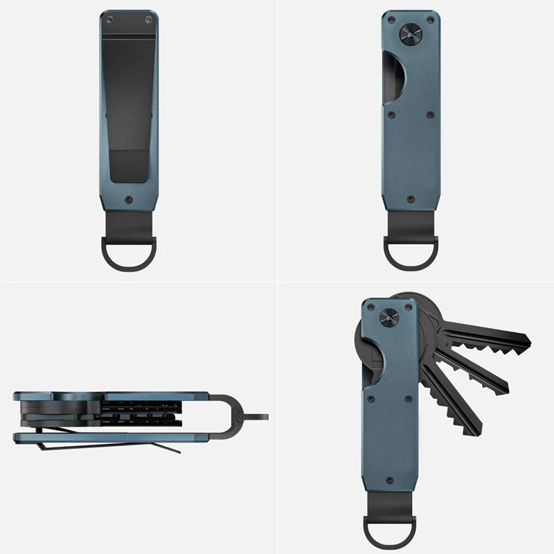 Compact Aluminum Key Organizer Holder – Smart Keychain