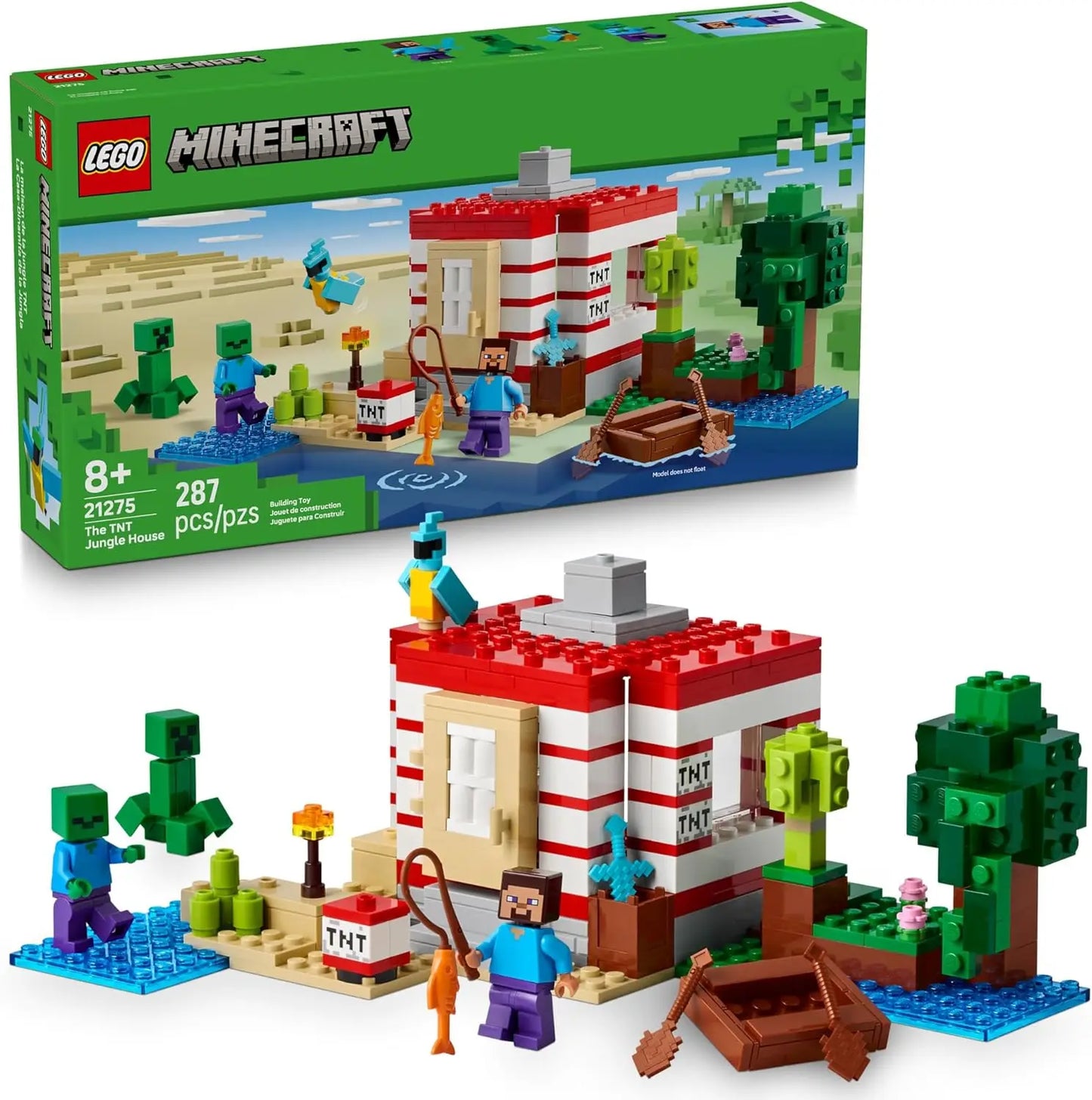 LEGO Minecraft 21275 The TNT Jungle House Building Set