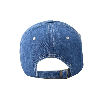 Distressed Denim Baseball Cap – Unisex Snapback Hat
