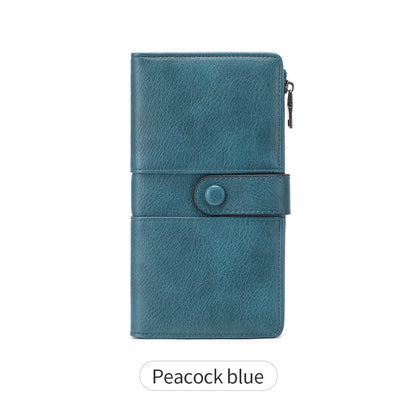 RFID Blocking Long Bifold Wallet for Women