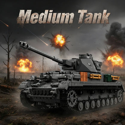 Medium Tank MOC Building Set – 1:28 Scale Military Blocks Kit