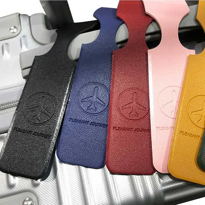 PU Leather Luggage Tag with Name ID Address Label