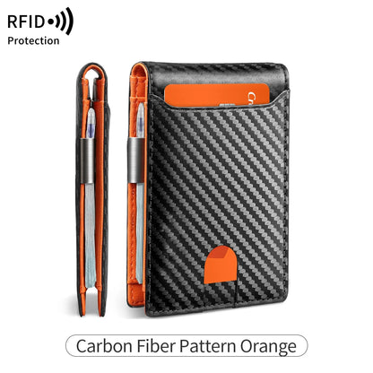 RFID Blocking Carbon Fiber Wallet – Ultra-Slim Bi-Fold Credit Card Holder with ID Window