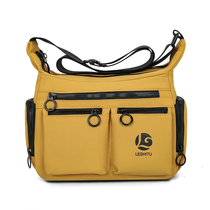 Unisex Water-Resistant Crossbody Sling Bag – Large Capacity Multi-Pocket