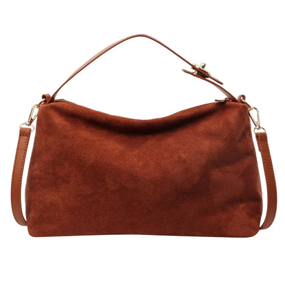 Crossbody Shoulder Bag for Women – Textured Suede Small Tote