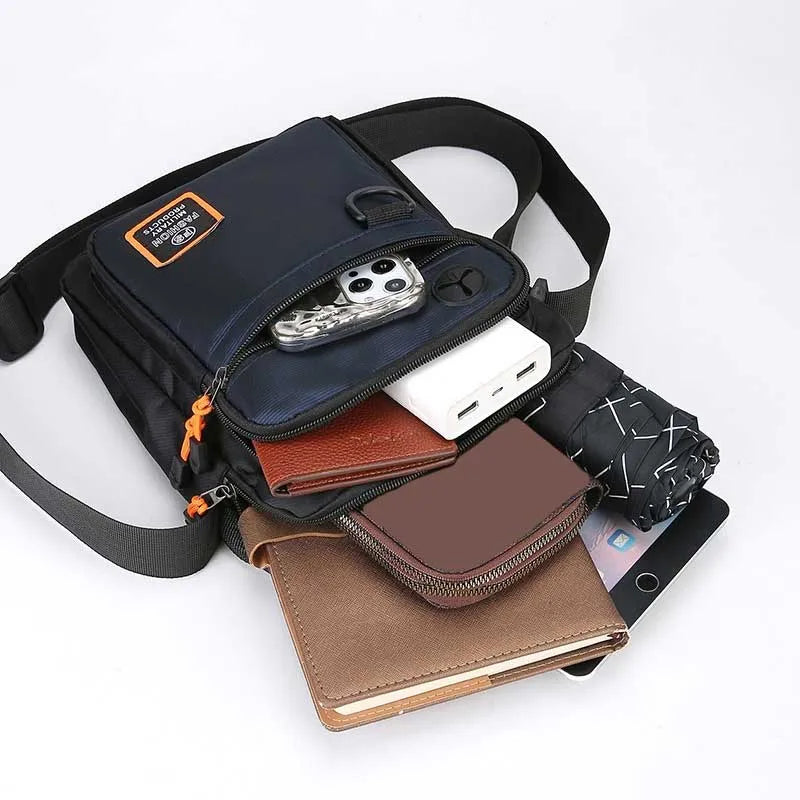 Men's Nylon Crossbody Shoulder Bag – Compact Messenger Bag