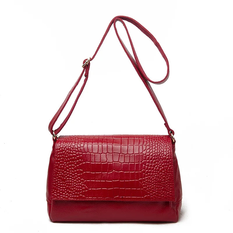 Alligator Genuine Leather Shoulder Bag – European Designer Style