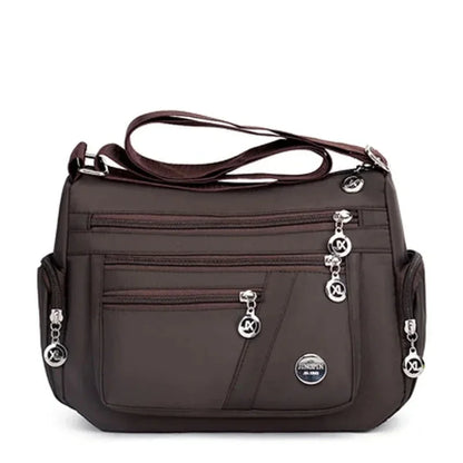 Waterproof Oxford Crossbody Bag – Multi-Zipper Women's Bag