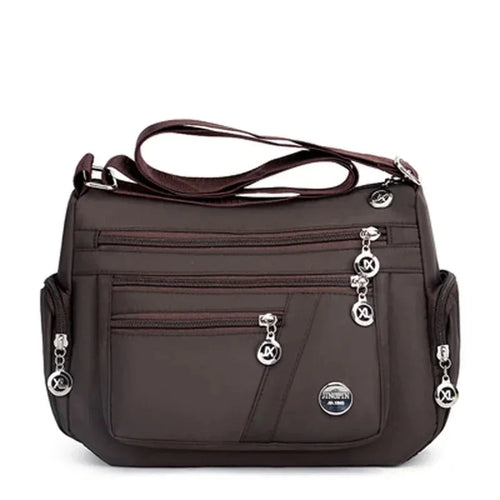 Waterproof Oxford Crossbody Bag – Multi-Zipper Women's Bag