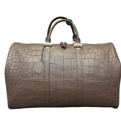 Crocodile Belly Leather Duffle Bag – Men's Luxury Travel Bag
