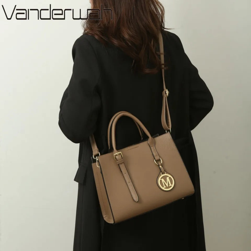 Women's PU Leather Tote Bag Set – Vintage Luxury Designer Handbag