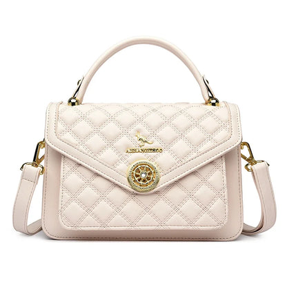 Quilted Crossbody Bag for Women – 3-Layer Leather Handbag