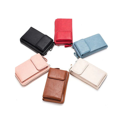Crossbody Phone Bag – PU Leather Multi-Functional Retro Shoulder Bag