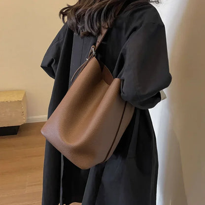 Leather Bucket Bag Set for Women – Shoulder & Crossbody