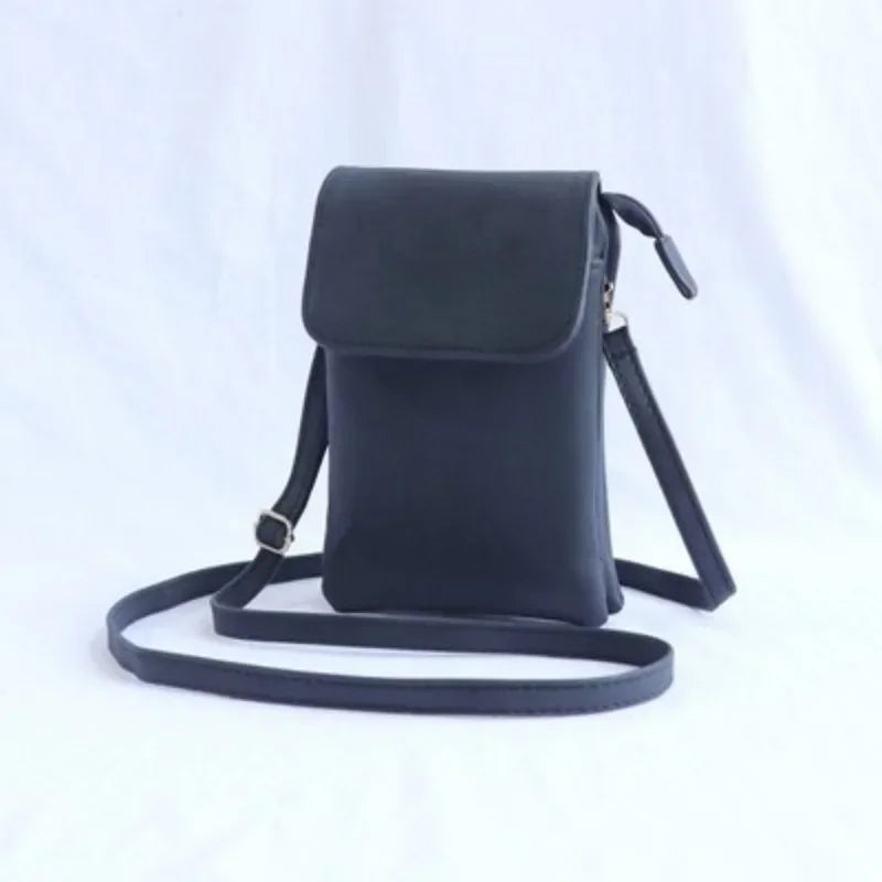PU Leather Phone Crossbody Bag – Small Flap Messenger Purse for Women