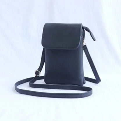 PU Leather Phone Crossbody Bag – Small Flap Messenger Purse for Women