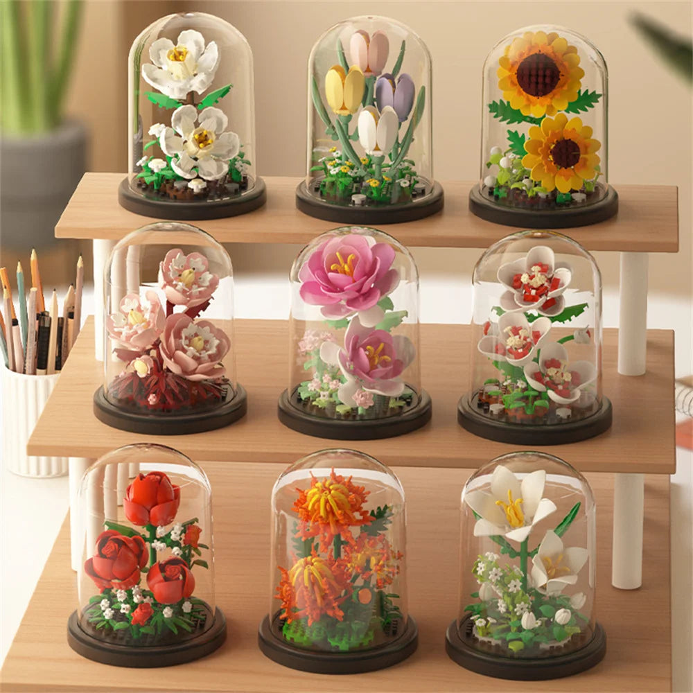 Eternal Flower Micro Building Blocks Bonsai – Home Decor Set