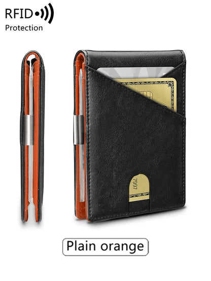 RFID Blocking Carbon Fiber Slim Front Pocket Wallet for Men
