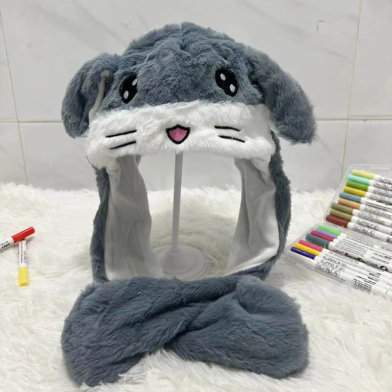 Cute Animal Ear Moving Plush Hat – Kids Cartoon Headband