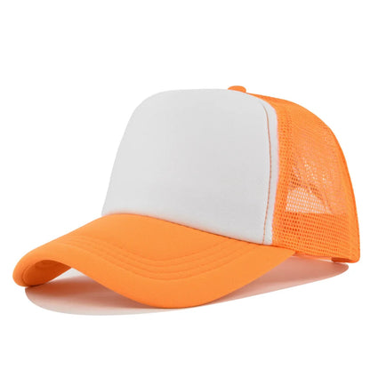 Plain Trucker Hat – Adjustable Mesh Snapback Baseball Cap