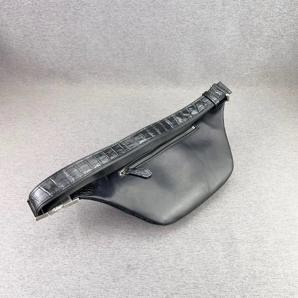 Crocodile Leather Waist Bag – Men's Luxury Fanny Pack