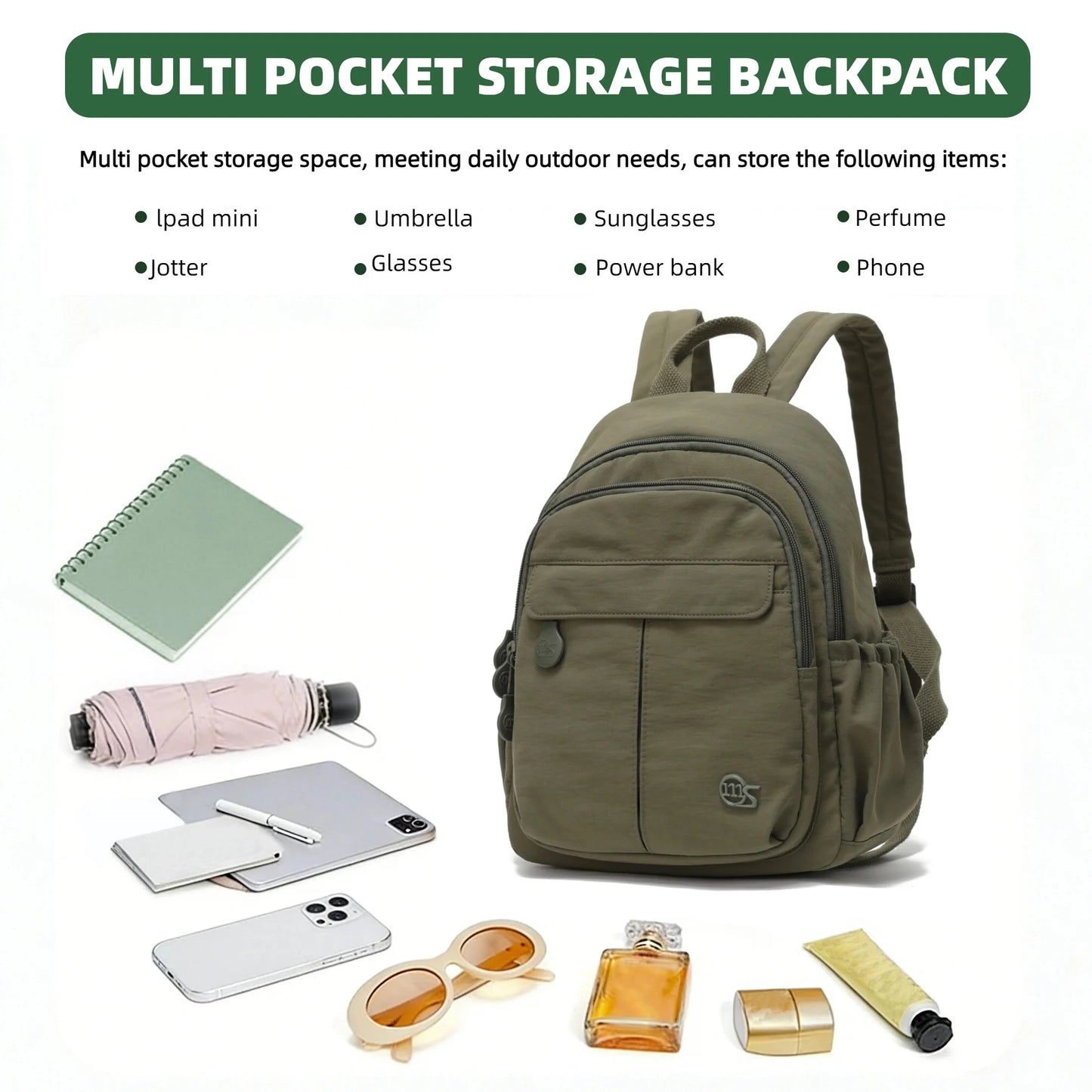 Mini Nylon Backpack for Women – Lightweight Small Backpack Purse