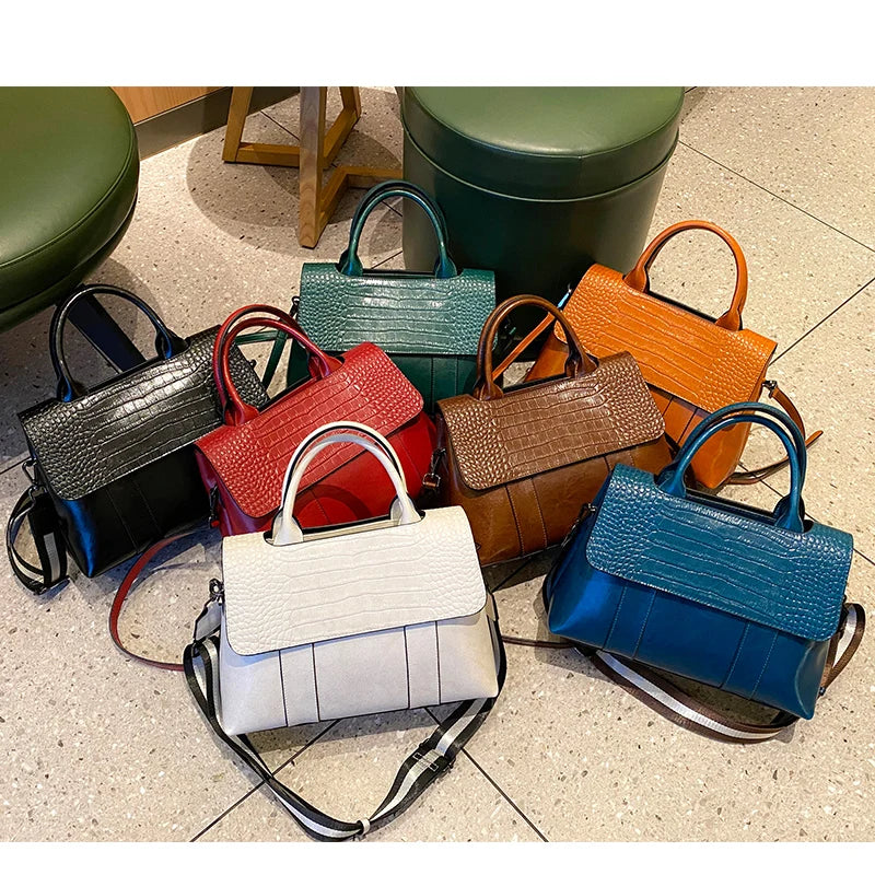 Cowhide Leather Crossbody Handbag for Women – Luxury Shoulder Bag