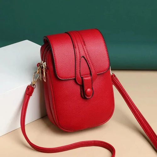 Crossbody Phone Purse for Women – Vintage Flap PU Leather Bag