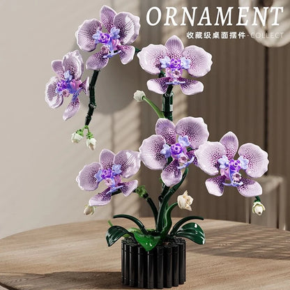 Orchid Flower Building Blocks Bonsai Set – 619 Pcs