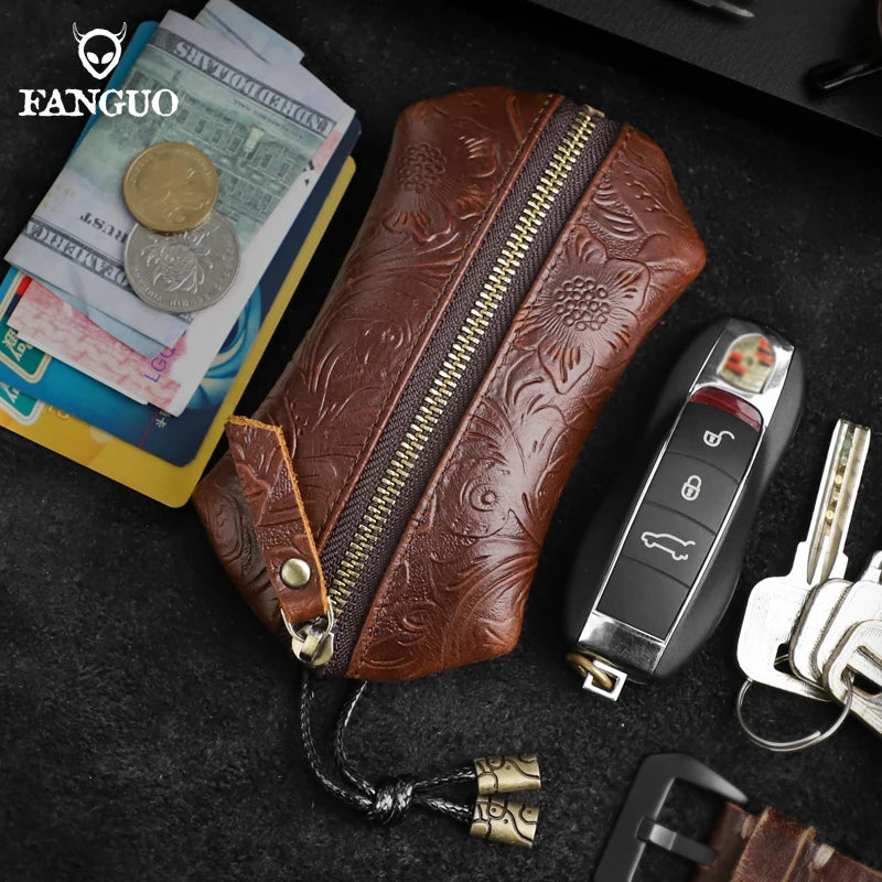 Genuine Leather Key Wallet & Car Key Holder for Men