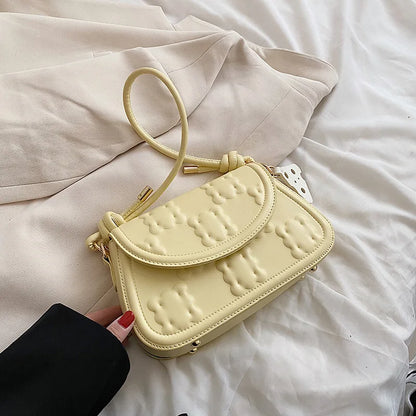 Moods Biscuit Design Shoulder Bags Women Flap Shape Crossbody Messenger Bag Dual-Strap Underarm