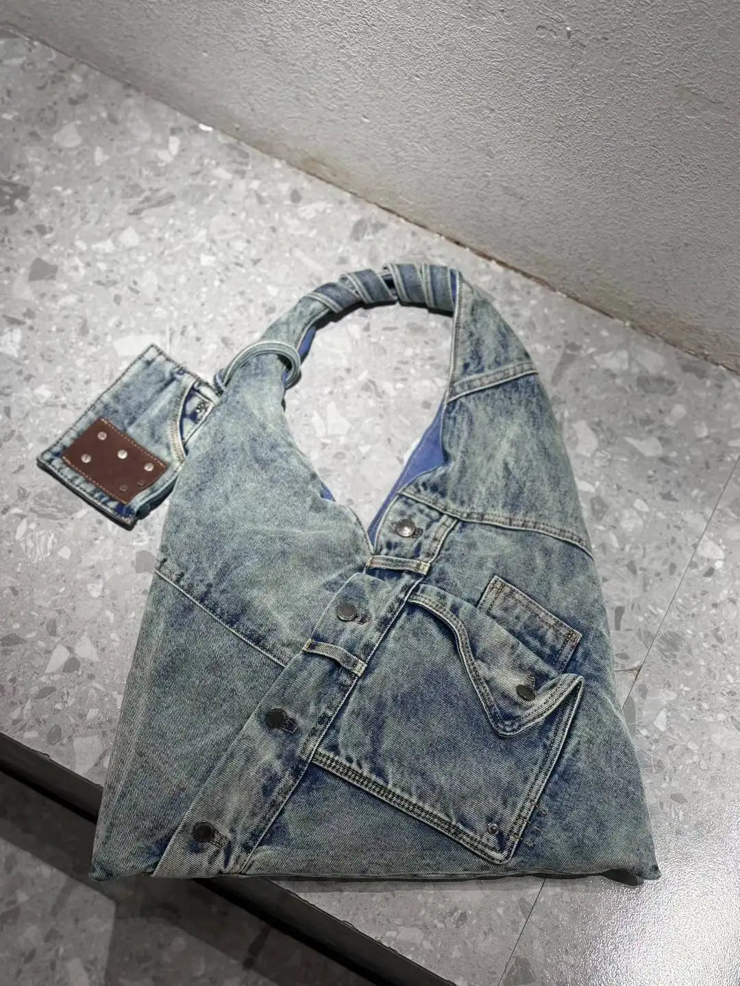 Washed Denim Women Handbags Y2k Chian Shoulder Bags Female Simple Large Capacity Student Ladies Big