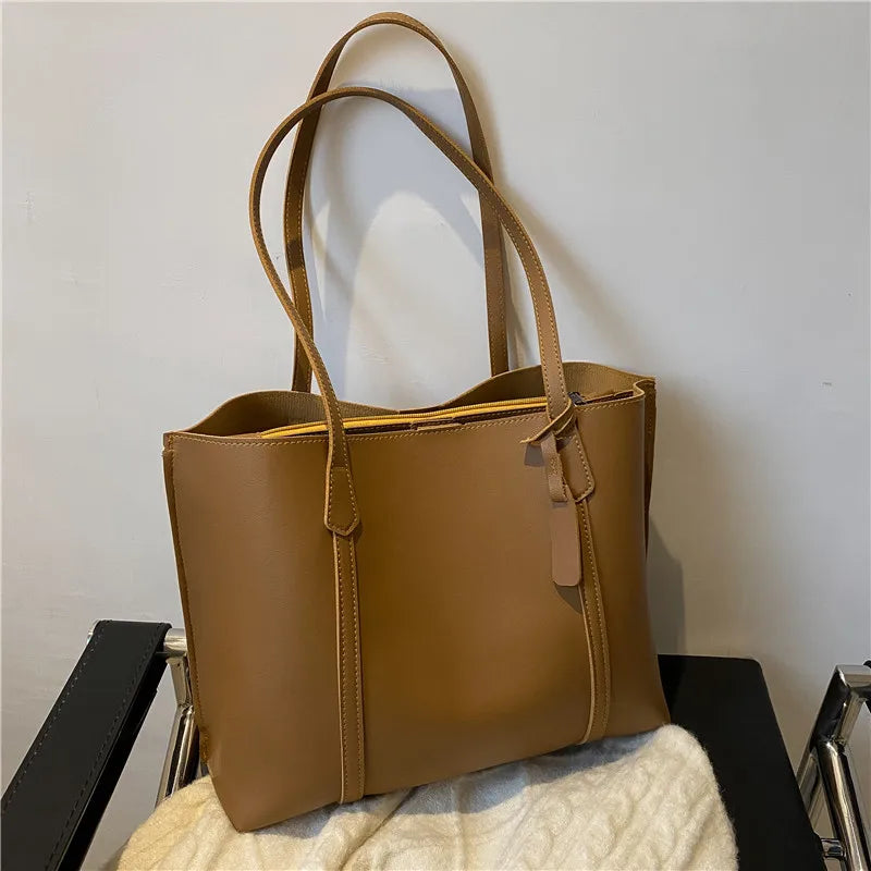 Large Capacity Soft Leather Tote Bag for Women