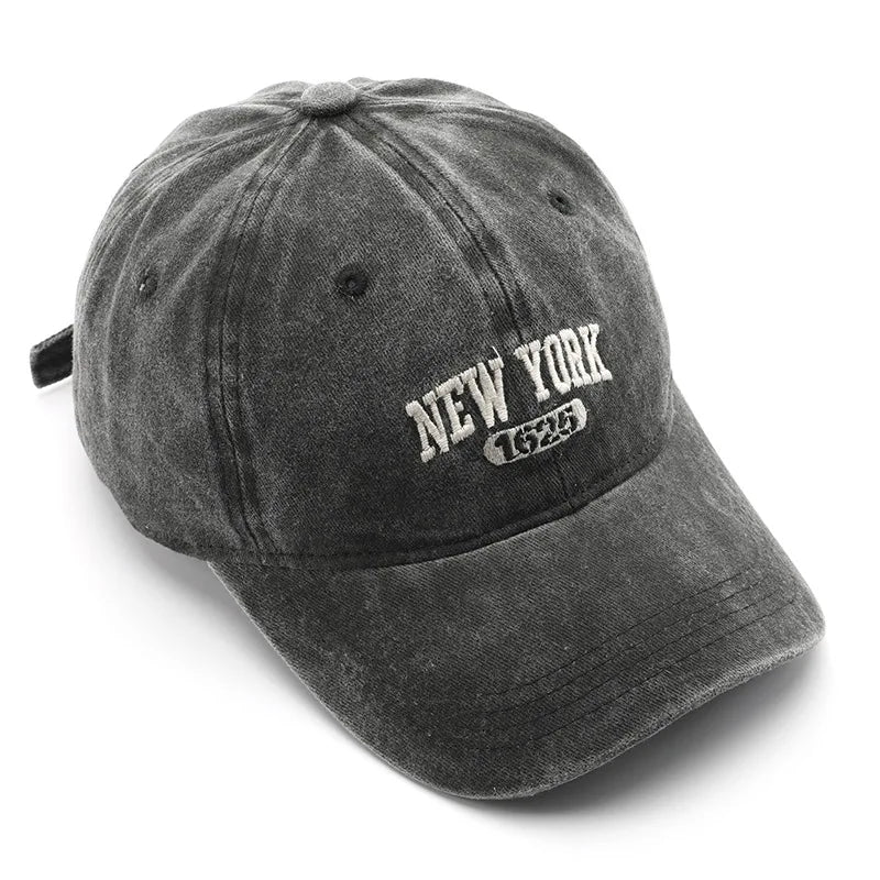 New York 1625 Vintage Washed Baseball Cap – Unisex Retro Snapback Hat